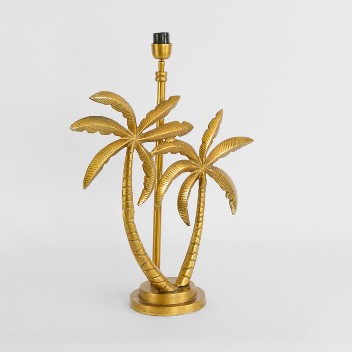 Double Palm Table Lamp Base only Antique Gold