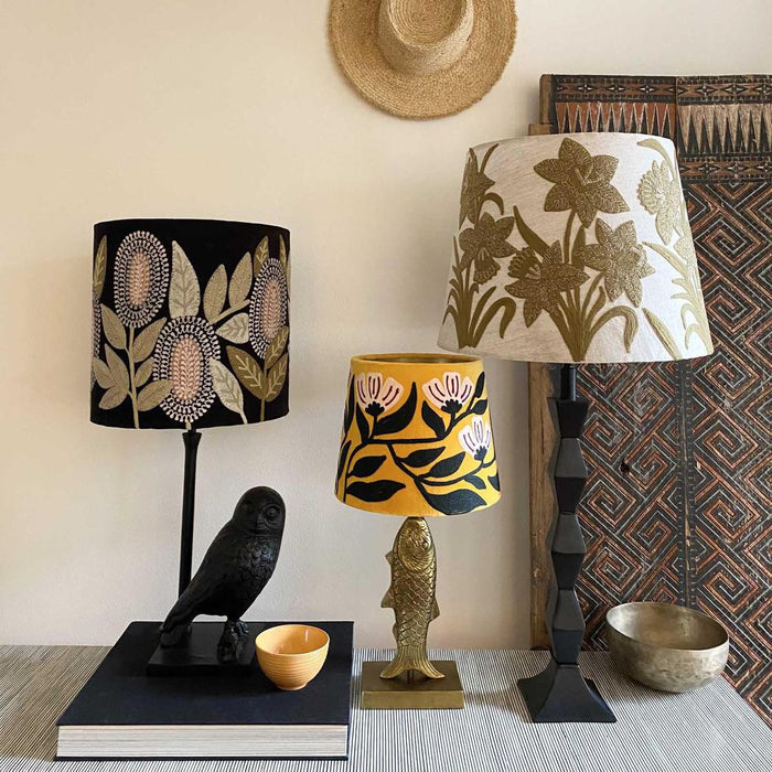Multi Diamond Table Lamp Base only Black