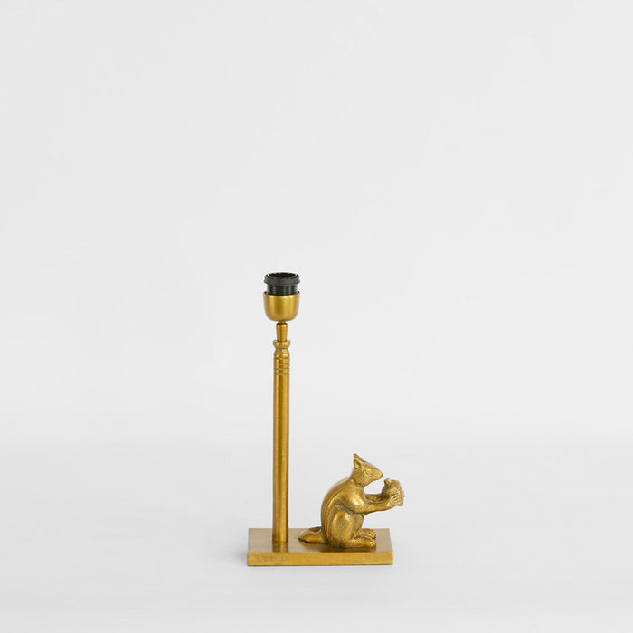 Squirrel Table Lamp Base only Antique Gold