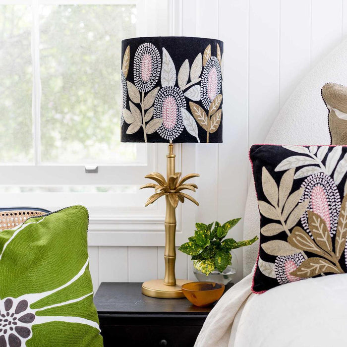 Velvet Drum Shade - Banksia - Black Multi Medium