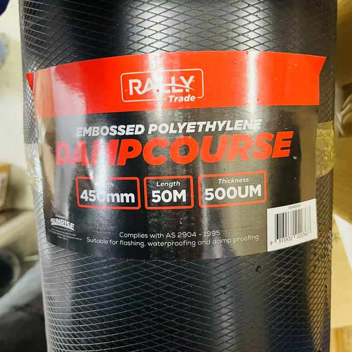 Rally Polythene Dampcourse - Moisture Barrier Flashing - 50M Rolls, Compliant with AS 2904-1986