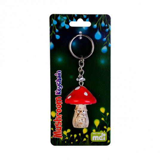 Smiling Red Mushroom Keychain
