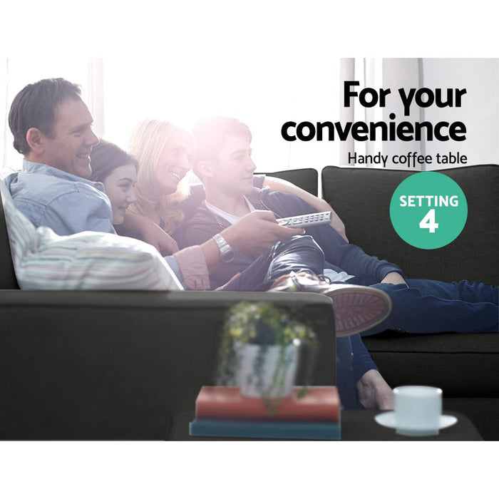 Artiss Modular Sofa Chaise Set 4-seater Dark Grey and 5 Seater Dark Grey