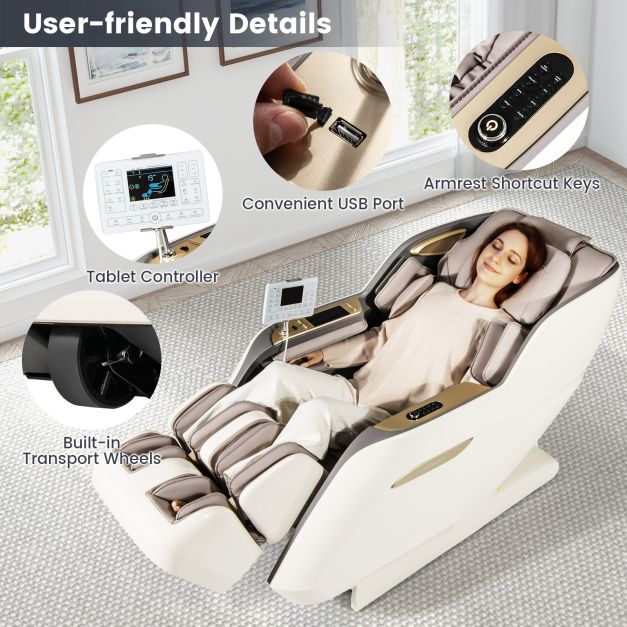 Costway Therapy 36 SL Track 3D Massage Chair Full Body Zero Gravity Massage with Airbags