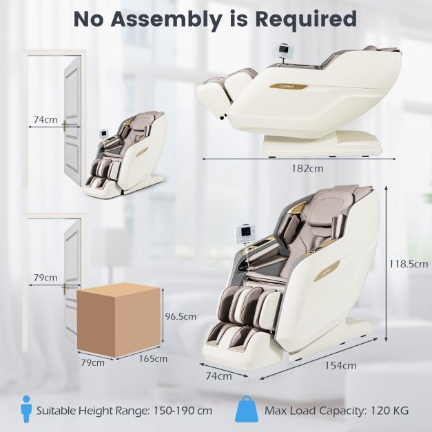Costway Therapy 36 SL Track 3D Massage Chair Full Body Zero Gravity Massage with Airbags