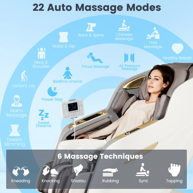 Costway Therapy 36 SL Track 3D Massage Chair Full Body Zero Gravity Massage with Airbags