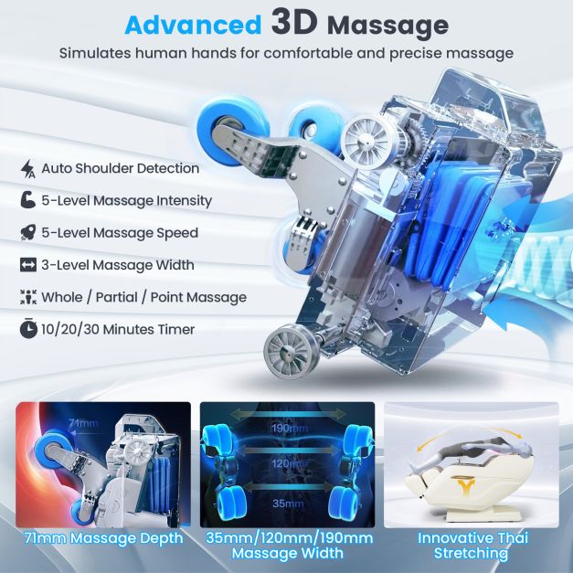 Costway Therapy 36 SL Track 3D Massage Chair Full Body Zero Gravity Massage with Airbags