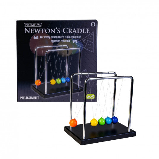 Large Newton's Cradle with Multi-colour Ball W Black Base