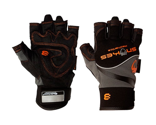 Snakes Mechanics Fingerless Gloves G921A - Armorskin Palm with UPF50+ Protection