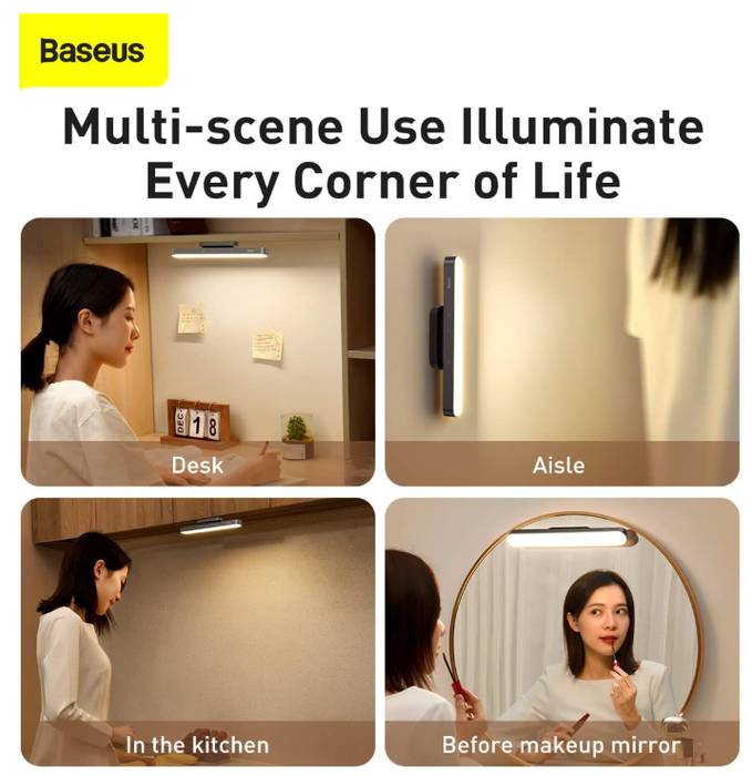 Baseus Magnetic Stepless Dimming Charging Desk Lamp-Deep Gray