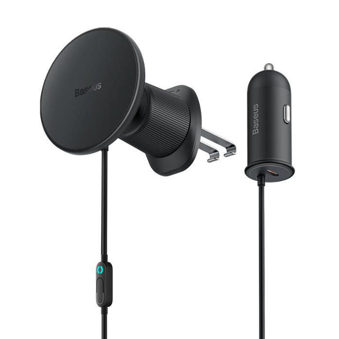 Baseus CW01 Magnetic Wireless Charging Car Mount Air Vent Version 15W-Cluster Black
