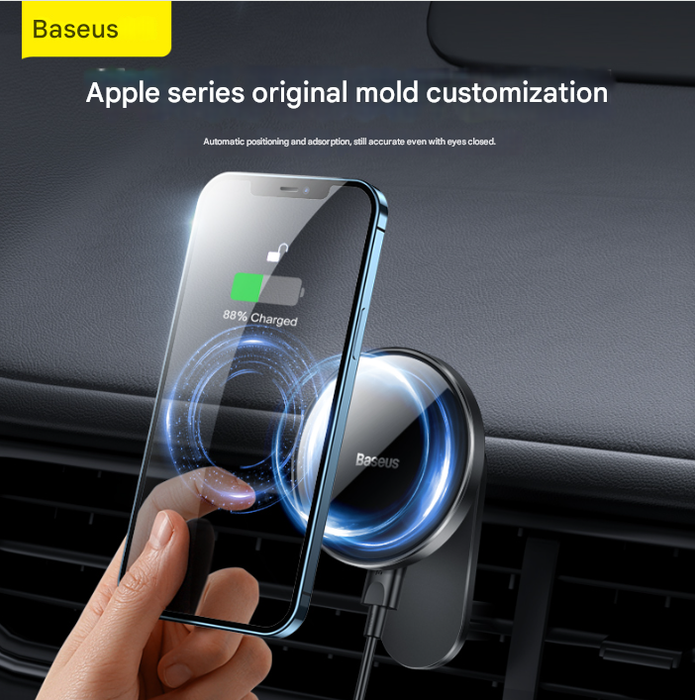 Baseus CW01 Magnetic Wireless Charging Car Mount Air Vent Version 15W-Cluster Black