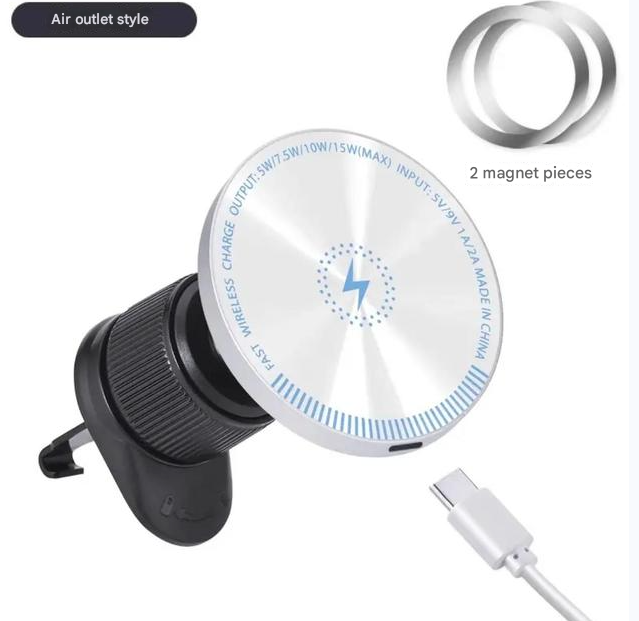 Baseus CW01 Magnetic Wireless Charging Car Mount Air Vent Version 15W-Cluster Black