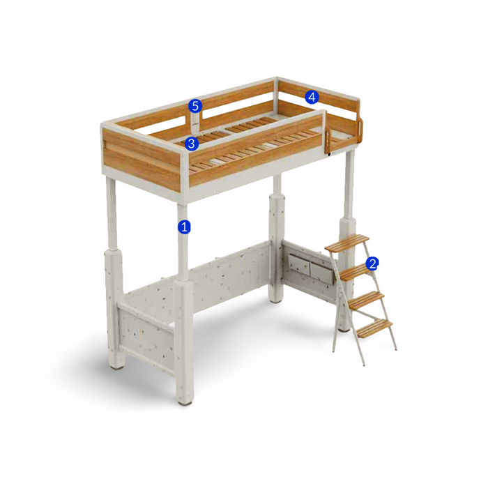 Adjustable Height Loft Bed - Modern Design & Versatile Functionality