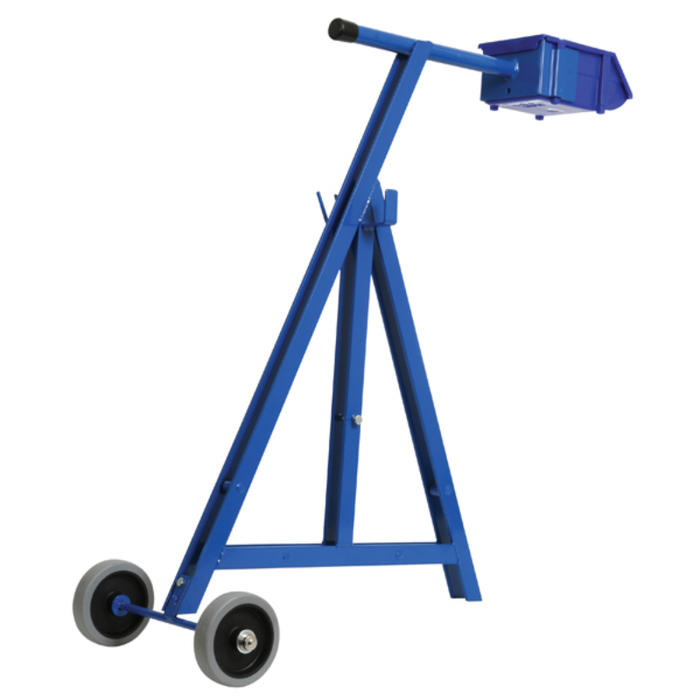 Dy-Mark Steel Strap Dispenser - Blue with wheels