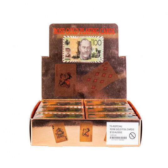 Rose Gold Foil Aussie $100 Playing Cards