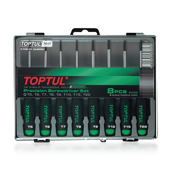 TOPTUL 8PCS Precision Torx Screwdriver Set (Star Type)
