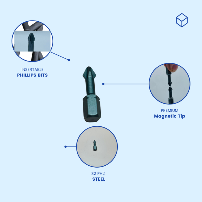 SBS 25MM Screw Driver Bits S2 PH2 Phillips head (Bag of 10)