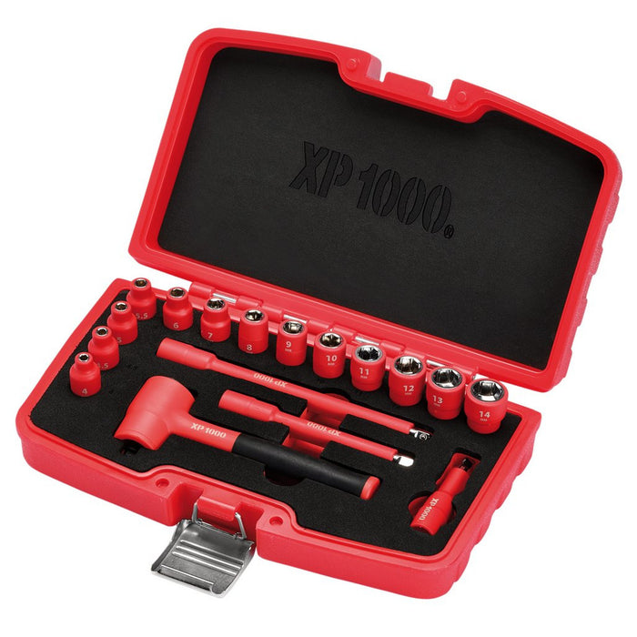 Draper XP1000® VDE Metric Socket Set, 1/4" Sq. Dr. (17 Piece)