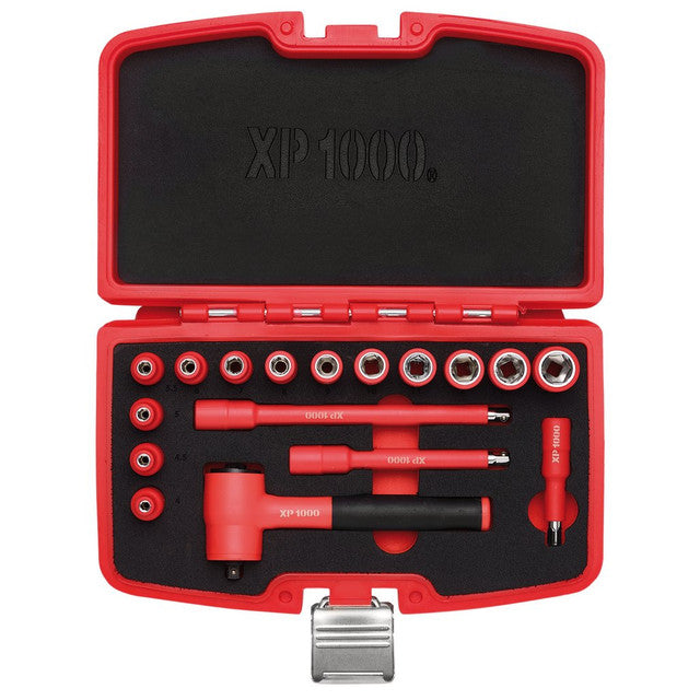 Draper XP1000® VDE Metric Socket Set, 1/4" Sq. Dr. (17 Piece)