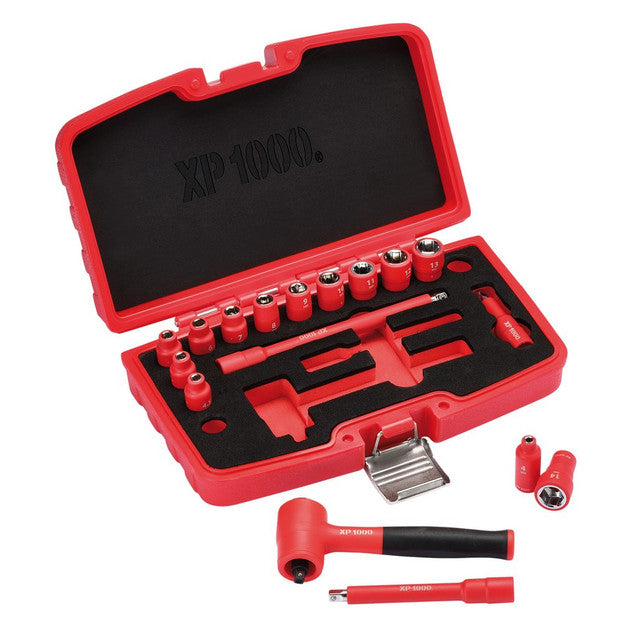 Draper XP1000® VDE Metric Socket Set, 1/4" Sq. Dr. (17 Piece)