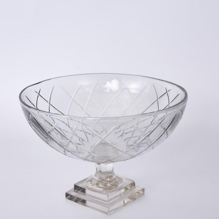 Asscher Hand Cut Pedestal Bowl