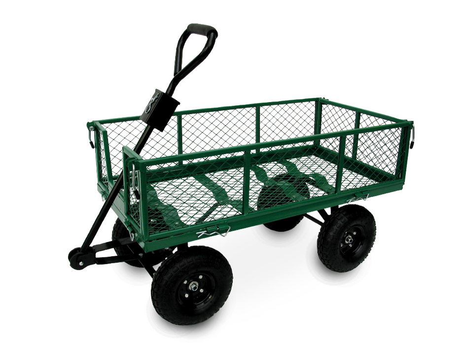 Rally Heavy-Duty 5 Cubic Feet Green Tray Wheelbarrow 75L Capacity with Pneumatic Wheel