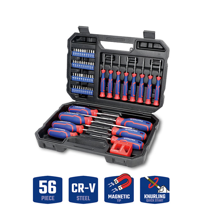 Workpro 56 pieces Screwdriver And Bits Set WP200518