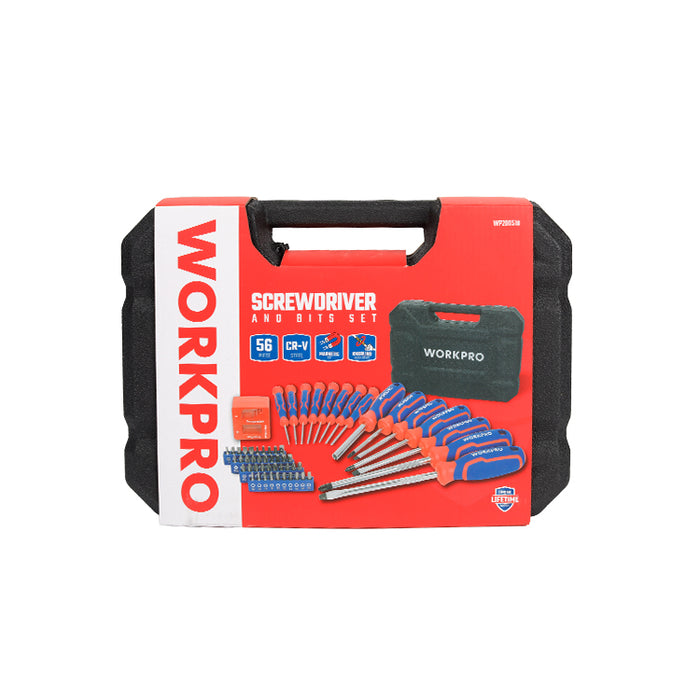 Workpro 56 pieces Screwdriver And Bits Set WP200518