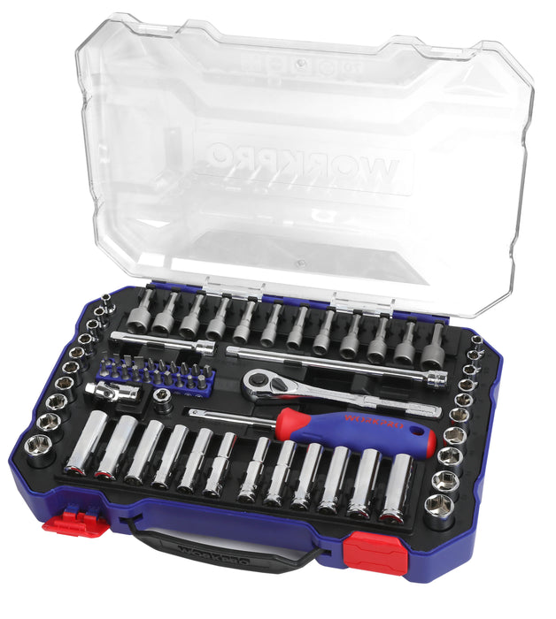 Workpro 70 pieces 1/4" Dr. 6 Point Socket Set
 WP202522