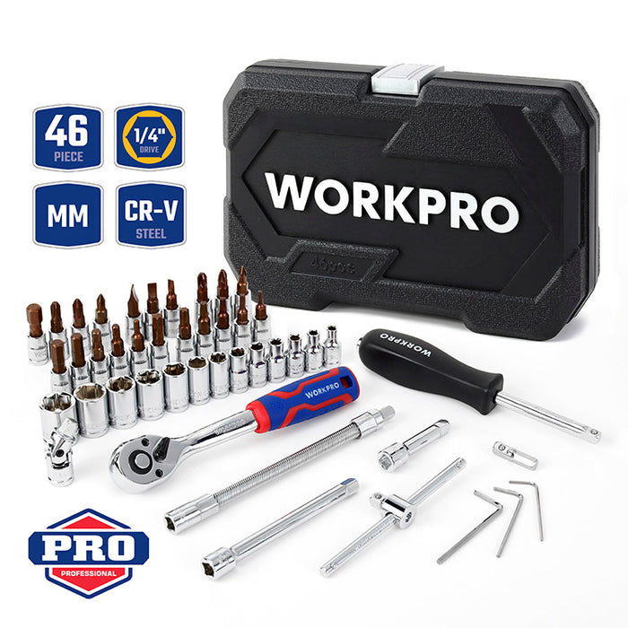 Workpro 46 pieces 1/4" Dr. Socket Set WP202540