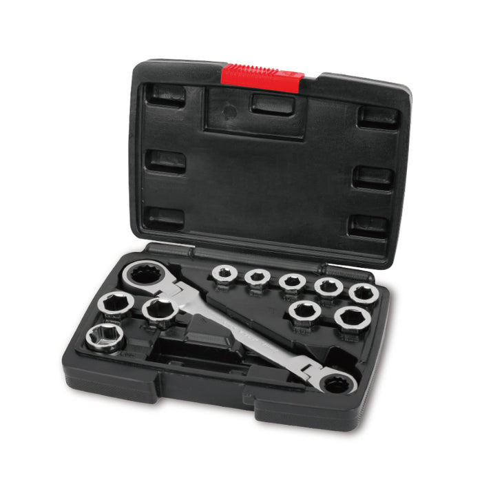 Workpro 11Pcs Double Ring And Double Flexible Ratchet Wrench Toolbox Set WP202570