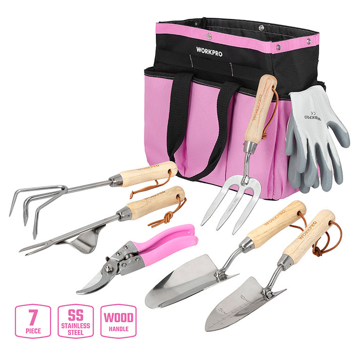 Workpro 7Pcs Garden Tools Set Pink Lady WP206803