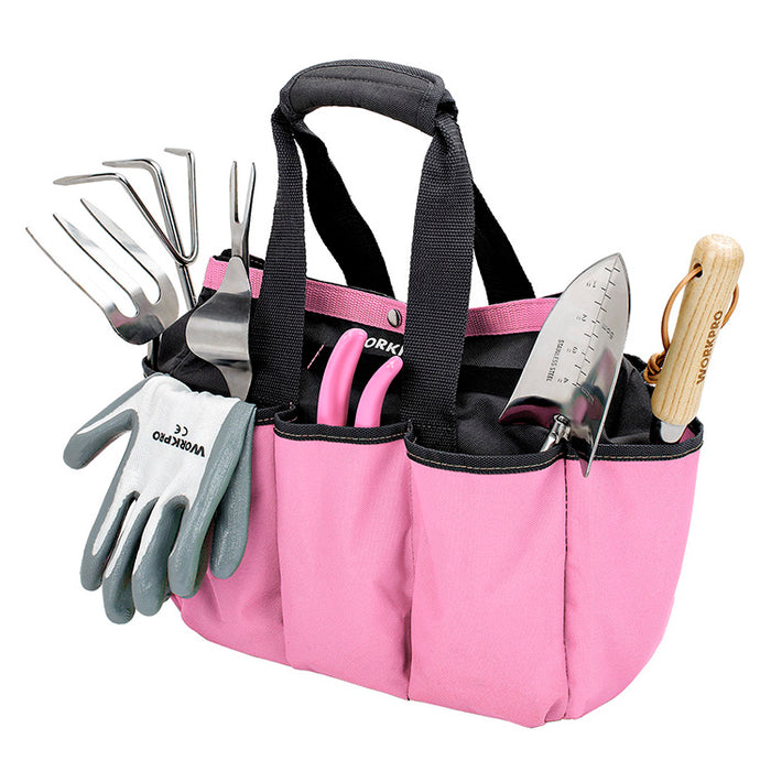 7 piece garden tool set Workpro 7-Piece Garden Tool Set with Tote Bag – Pink — SOCRATES SUPPLIES