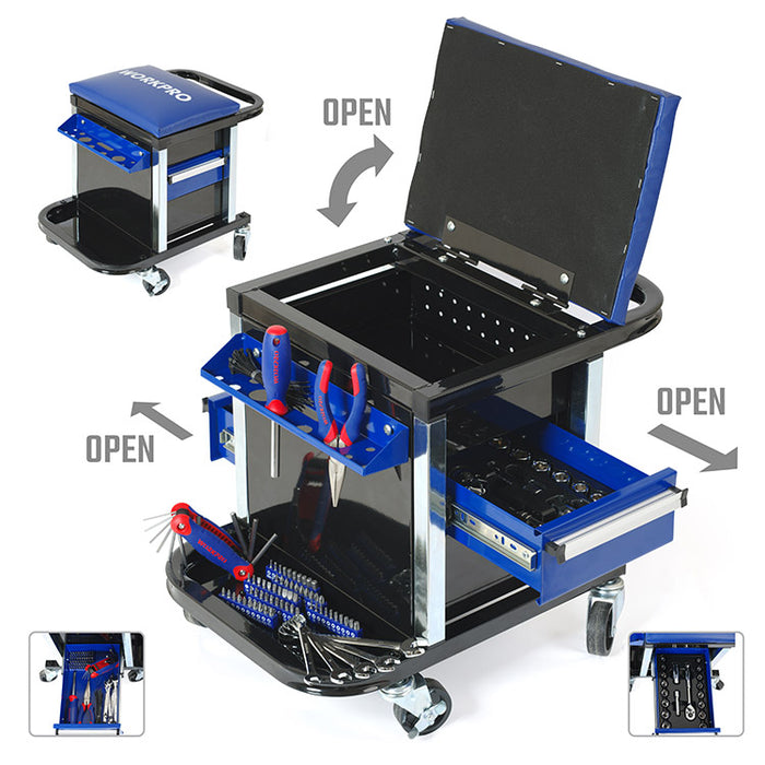 Workpro 136Pc Tool Set With Roller Seat