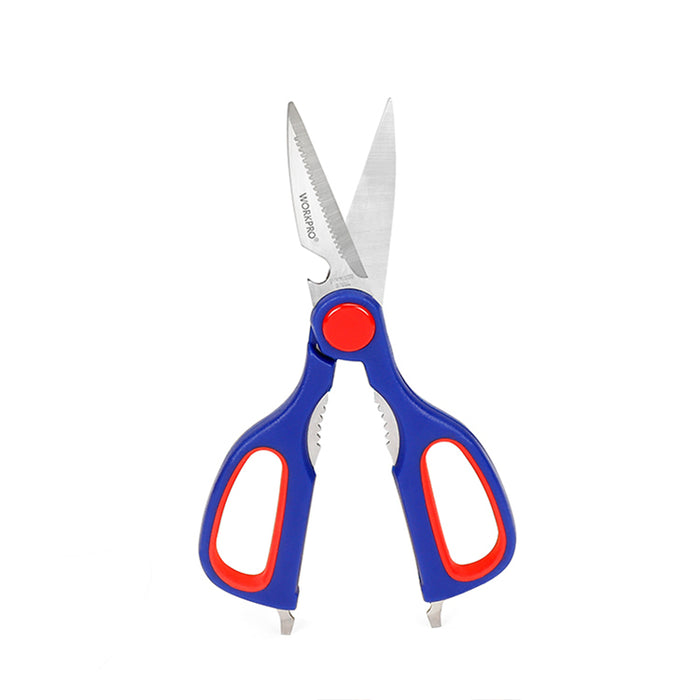 WORKPRO Multi-Functional Kitchen Scissors - Heavy Duty Utility Shears with Bottle Opener and NutcrackerS WP214005