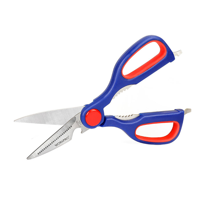 WORKPRO Multi-Functional Kitchen Scissors - Heavy Duty Utility Shears with Bottle Opener and NutcrackerS WP214005