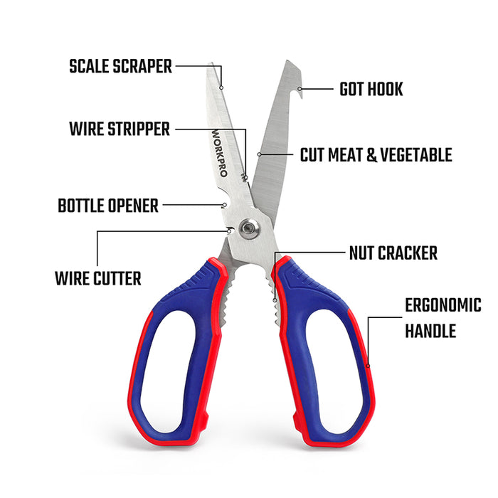 WorkPro Multi-Purpose Heavy Duty Scissors (WP214006)