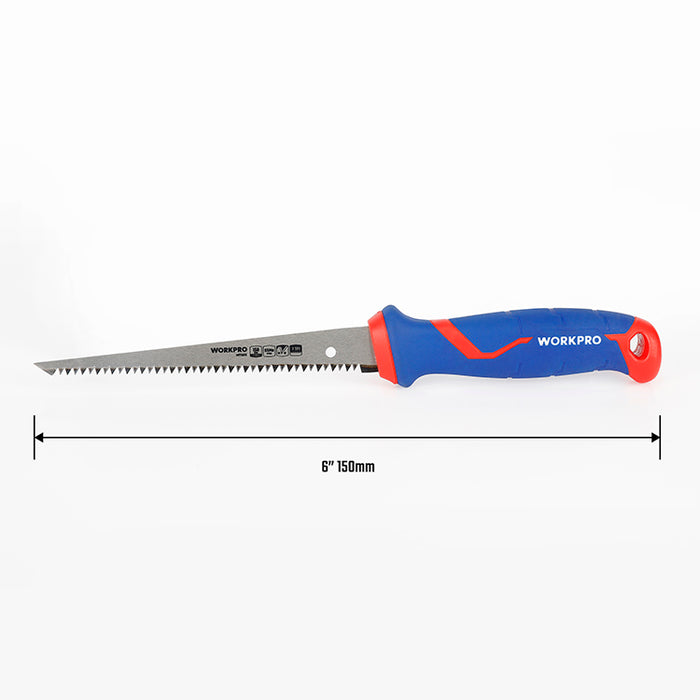 Workpro 6-Inch Jab Saw with Ergonomic Handle, High-Carbon Steel Blade, and Precision Ground Teeth for Drywall, Wood, and Plastic Cutting