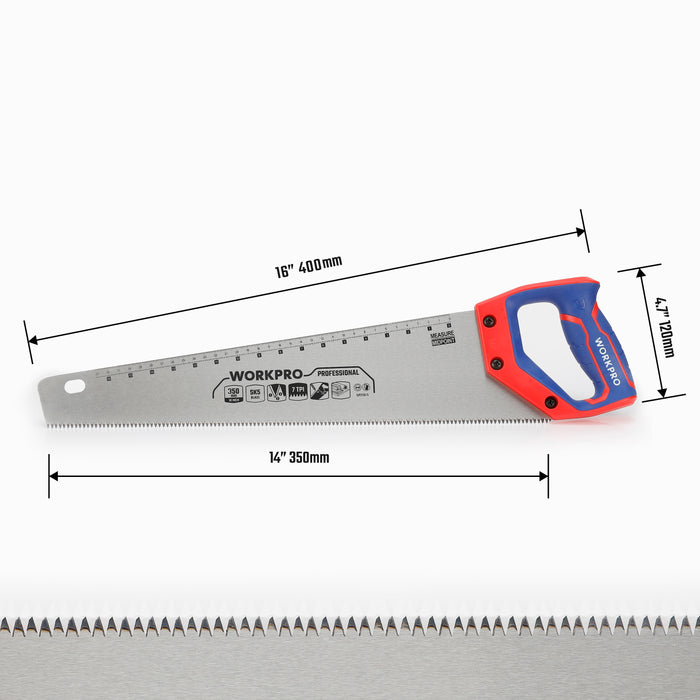 Workpro 350mm Hand Saw 7Tpi