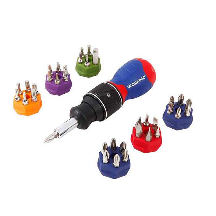 Workpro 38-In-1 Double Drive Stubby Ratchet Screwdriver Set WP221050