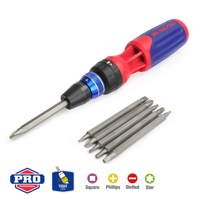 Workpro 12-In-1 Quick-Load Ratcheting Screwdriver Set WP221063