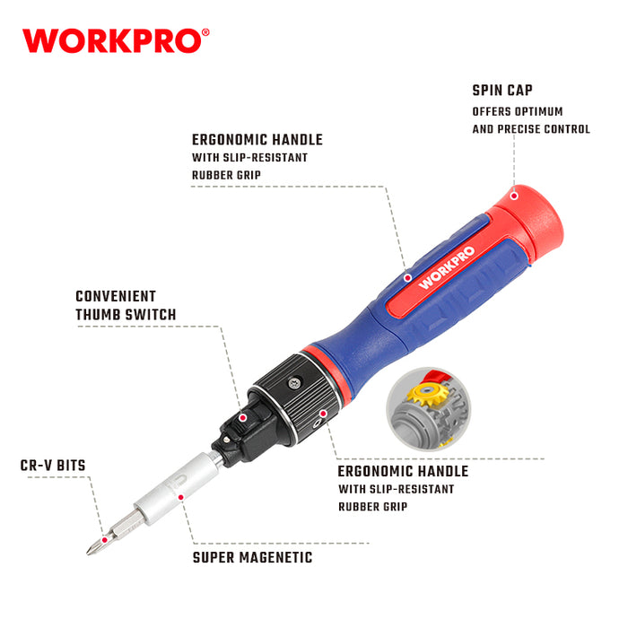 Workpro 9-In-1 Double Drive Precision Screwdriver WP221070