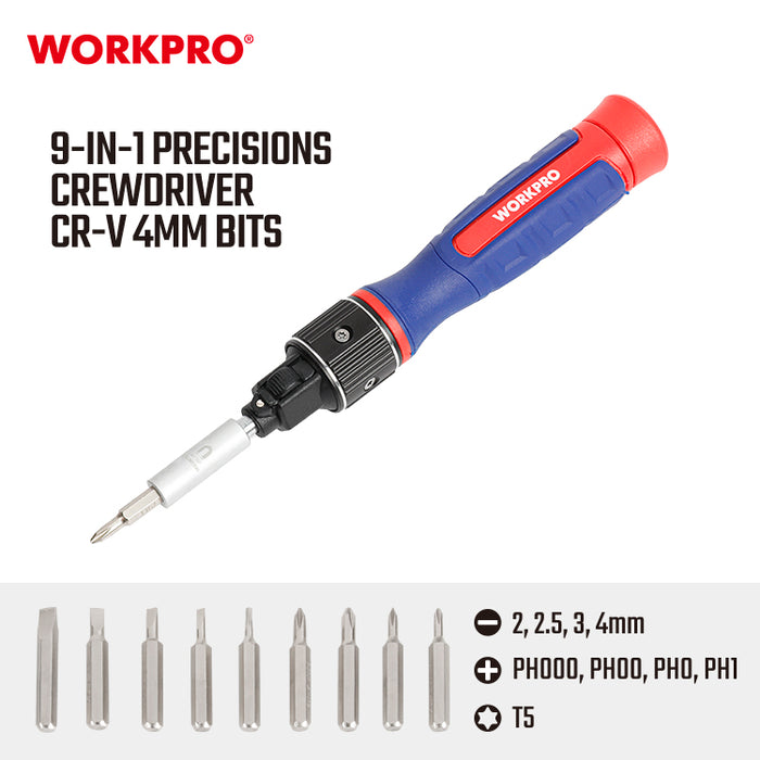 Workpro 9-In-1 Double Drive Precision Screwdriver WP221070