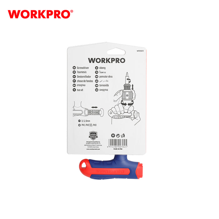 Workpro 7-In-1 Double Drive T-Handle Screwdriver WP221072
