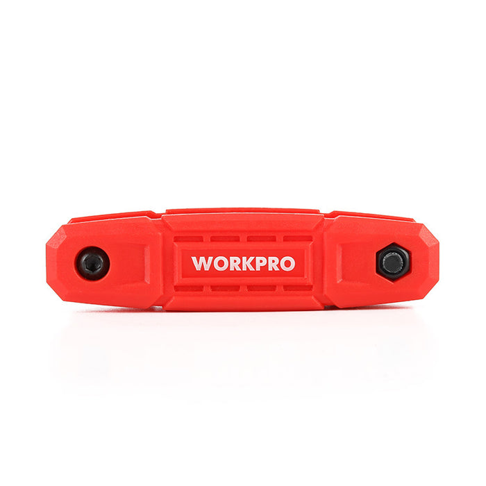 Workpro 9Pc Folding Hex Key (Sae) Red WP222032