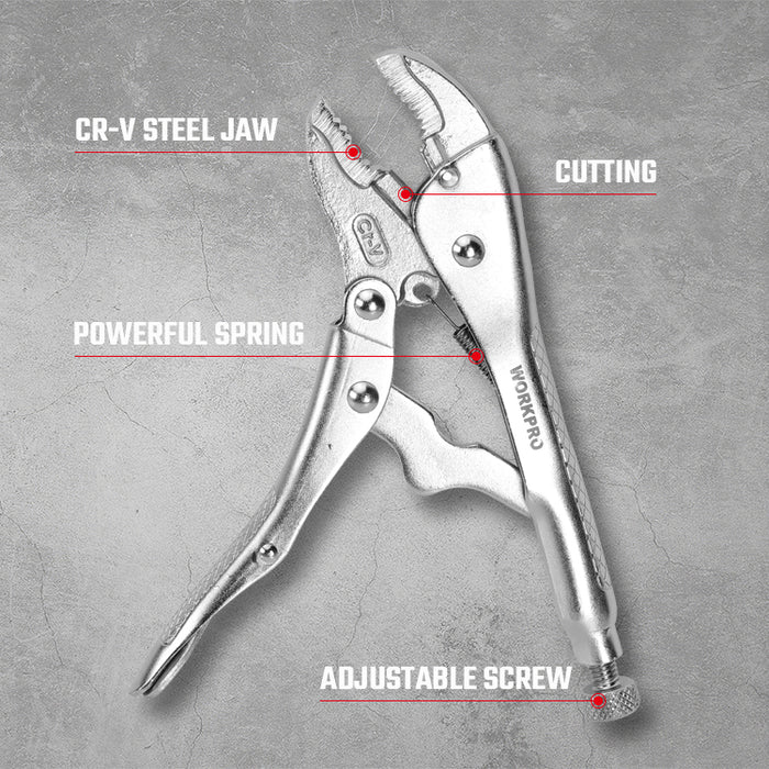 Workpro Cr-V Curved Jaw Locking Pliers