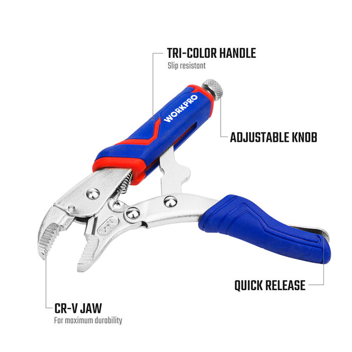 Workpro Cr-V Curved Jaw Locking Pliers