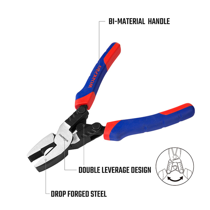 Workpro 200mm(8") Super Labor-Saving Combination Pliers WP231089
