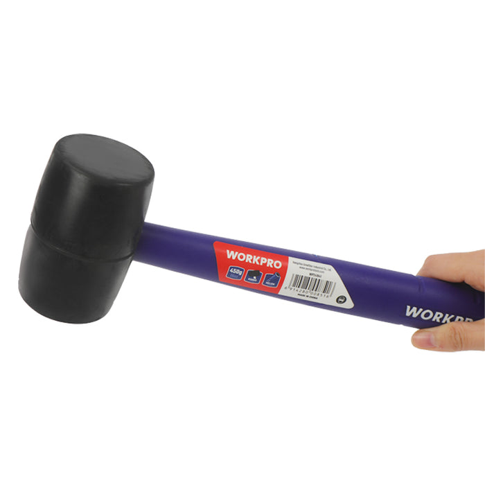 Workpro 450G (16Oz) Rubber Mallet With Plastic Hollow Handle